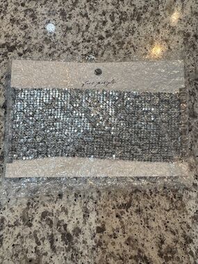 Free People Silver Sequin Clutch